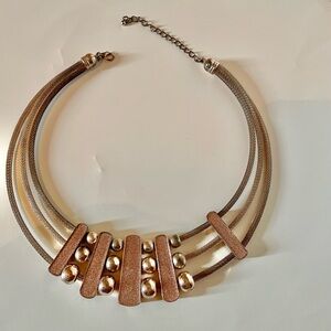 Elegant Rose Gold and Silver Necklace